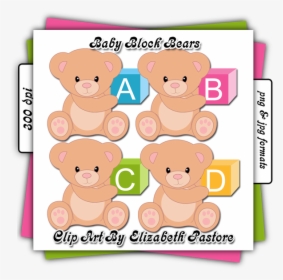 Bear Baby Blocks Clip Art Consist Of 26 Different Images - Clip Art, HD Png Download, Transparent PNG
