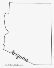 Free Arizona Outline With State Name On Border, Cricut - Outline Of Arizona Free, HD Png Download, Transparent PNG