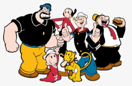 Cartoon,animated Cartoon,social Group,clip - Personagens Do Desenho Popeye, HD Png Download, Transparent PNG