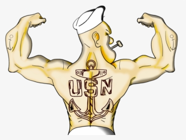 Popeye Navy Tattoo Illustration Navy Popeye - Illustration, HD Png Download, Transparent PNG