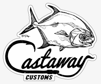 Transparent Fishing Lure Clipart Black And White - Castaway Customs Logo, HD Png Download, Transparent PNG