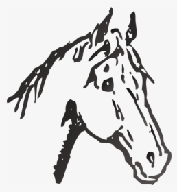 Horse Black And White Head - Black And White Horse Head Design, HD Png Download, Transparent PNG