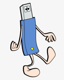 Usb Stick, Legs, Walking, Cartoon, Flash Drive - Usb Cartoon Png, Transparent Png, Transparent PNG