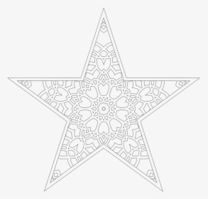 Christmas Tree Star Coloring Pages - Line Art, HD Png Download, Transparent PNG