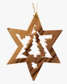 Star With Christmas Tree, Olive Wood - Pingente Estrela De Davi, HD Png Download, Transparent PNG