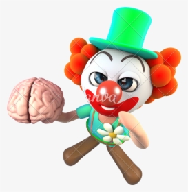 Cartoon Brain Png Transparent Background - Clown Brain, Png Download, Transparent PNG