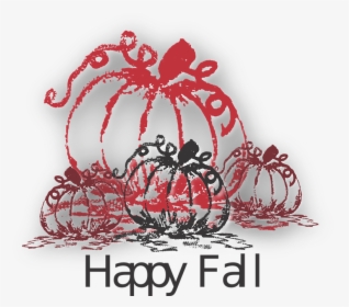 Happy Fall, Fall, Pumpkins, Red, Brown, Season - Illustration, HD Png Download, Transparent PNG