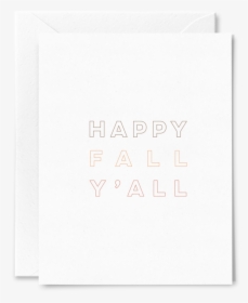 Happy Fall Y All Folded Greeting Card On Linen Cardstock - Paper, HD Png Download, Transparent PNG