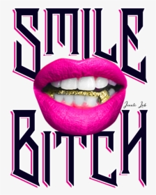 Smile Bitch Female Grillz Gold Lips Balenciaga Triple, HD Png Download, Transparent PNG