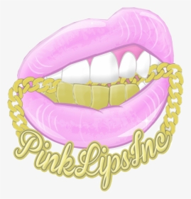 #pinklips #ghetto #rich #grillz #freetoedit - Lips With Grillz Cartoon, HD Png Download, Transparent PNG