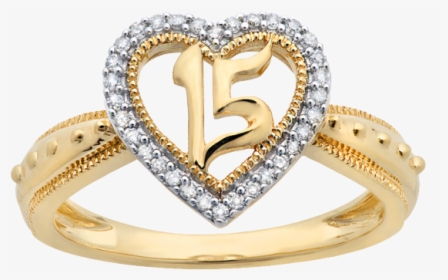 Heart Ring File - Quinceanera Rings Gold Necklace, HD Png Download, Transparent PNG