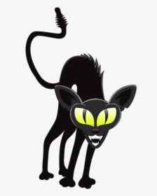 Black Cat Halloween Whiskers Witch - Cat Halloween Png, Transparent Png, Transparent PNG