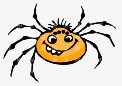 Spider Clipart Cute Black Transparent Png - Cartoon Spider White Background, Png Download, Transparent PNG