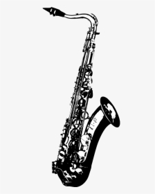 Saxophone Black And White, HD Png Download, Transparent PNG