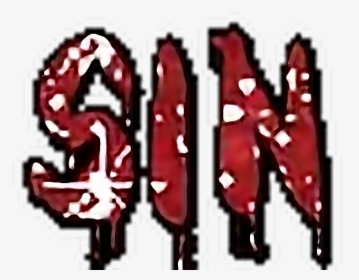 #sin #red #sparkle #goth #punk #emo #grunge #alt #alternative - Sin Grunge Text Emo, HD Png Download, Transparent PNG