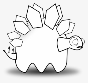 Stegosaurus Black And White Coloring Book Clip Art - Clip Art, HD Png Download, Transparent PNG