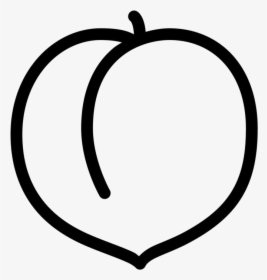 Peach Outline Clip Art - Black And White Peach, HD Png Download, Transparent PNG
