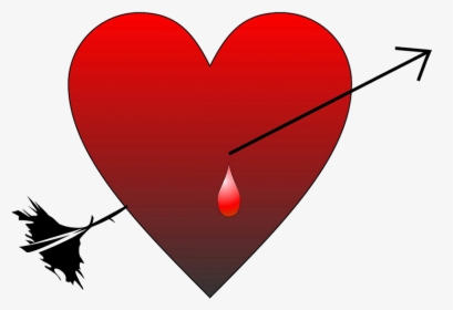 Love Heart With Arrow And Blood Drop - Сердце Красное Со Стрелой, HD Png Download, Transparent PNG