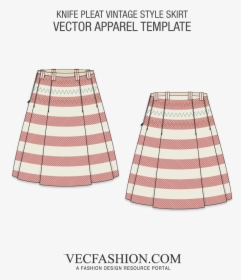 Knife Pleat Vintage Skirt Vector Template   Class Lazyload - Cargo Pants Template, HD Png Download, Transparent PNG