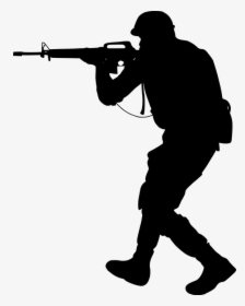 Silhouette, Gun, Soldier, Warrior, Special, Forces - Special Forces Silhouette, HD Png Download, Transparent PNG