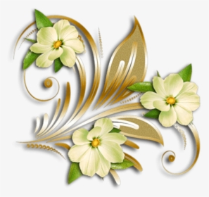 Free Png Download Yellow Flowers Gold Ornament Clipart, Transparent Png, Transparent PNG