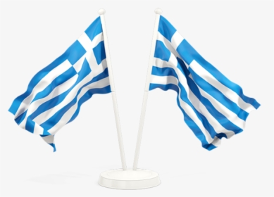 Two Waving Flags - Flag Greece Png Two, Transparent Png, Transparent PNG