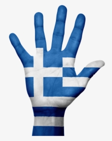 Greek Flag On A Hand, HD Png Download, Transparent PNG