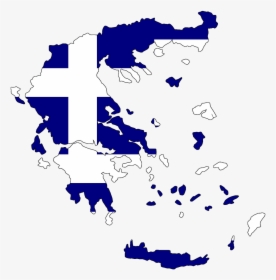 Greece, Coast, Crete, Islands, Map, Flag, Land, Country - Flag Map Of Greece, HD Png Download, Transparent PNG