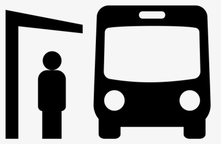 Bus Icon Symbol - Bus Stop Clipart Black And White, HD Png Download, Transparent PNG