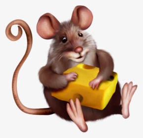 Mouse With Cheese Clipart Cartoon M - Mouse With Cheese Cartoon, HD Png Download, Transparent PNG