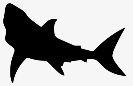 Transparent Fish Swimming Png - Great White Shark Silhouette, Png Download, Transparent PNG
