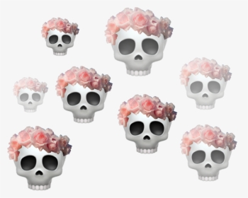 Emoji Crown Skeleton Skull Tumblr Heartcrown Roses - Skulls, HD Png Download, Transparent PNG