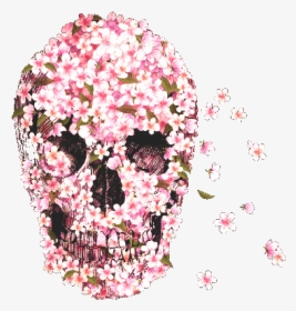 Flowers, Skull, And Pink Image - Skull Pink, HD Png Download, Transparent PNG