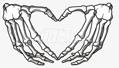 Drawing Of A Skeleton Hand - Hand Holding Skeleton Hand Vector, HD Png Download, Transparent PNG