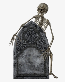 Headstone And Skeleton - Tombstone Transparent, HD Png Download, Transparent PNG
