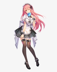Anime Girl Pink Hair Maid, HD Png Download, Transparent PNG