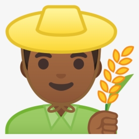 Man Farmer Medium Dark Skin Tone Icon - Rice Farmer Emoji, HD Png Download, Transparent PNG