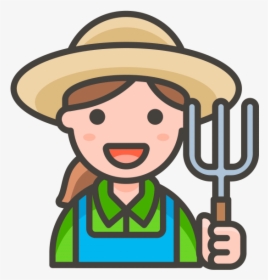 Woman Farmer Emoji - Farmer Icon Png, Transparent Png, Transparent PNG