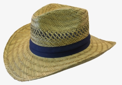 Straw Hat With Navy Band Cowboy Hat - Farmer Hat Png Transparent, Png Download, Transparent PNG