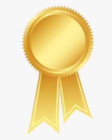 Prize Ribbon Yellow Clipart - Gold Certificate Ribbon Award, HD Png Download, Transparent PNG