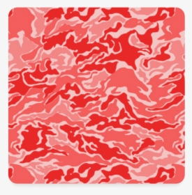 Camo Red Camouflage Pattern Print Square Coaster - Pink Camo Circle, HD Png Download, Transparent PNG