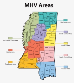 Map Of The Mhv Areas - Natural Resources Of Mississippi, HD Png Download, Transparent PNG