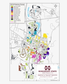 Updated Graduation Parking Map - Mississippi State University Campus Map, HD Png Download, Transparent PNG