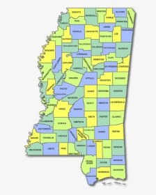 Mississippi County Map - Mississippi State Map Clipart, HD Png Download, Transparent PNG