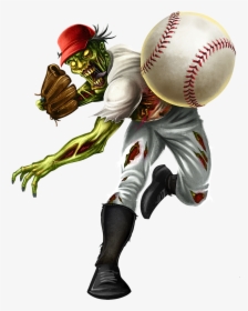 Zombie Pitcher , Png Download - Zombie Baseball Player Clipart, Transparent Png, Transparent PNG