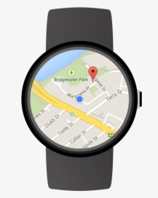 A Map On A Wearable Device   Style Float - Google Maps Wear Os, HD Png Download, Transparent PNG