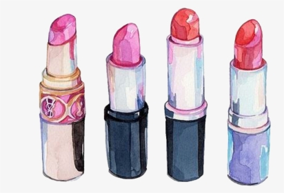 Transparent Makeup Vector Png - Lipstick Watercolour, Png Download, Transparent PNG