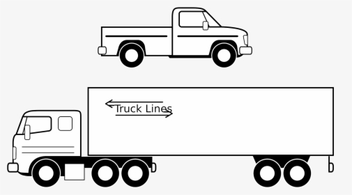 Semi Truck Clipart Black And - Trucks Clip Art Black And White, HD Png Download, Transparent PNG