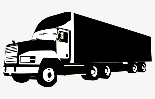 Land Transportation Png Black And White Transparent - Cargo Truck Clipart, Png Download, Transparent PNG