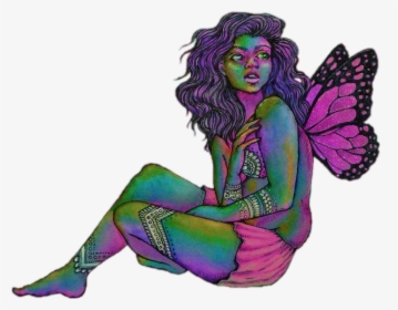 #trippy #psychedelic #faerie #fairy #fantasy #butterfly - Fairy, HD Png Download, Transparent PNG